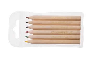 Colourworld Half Length Pencils WLT 6 Natural